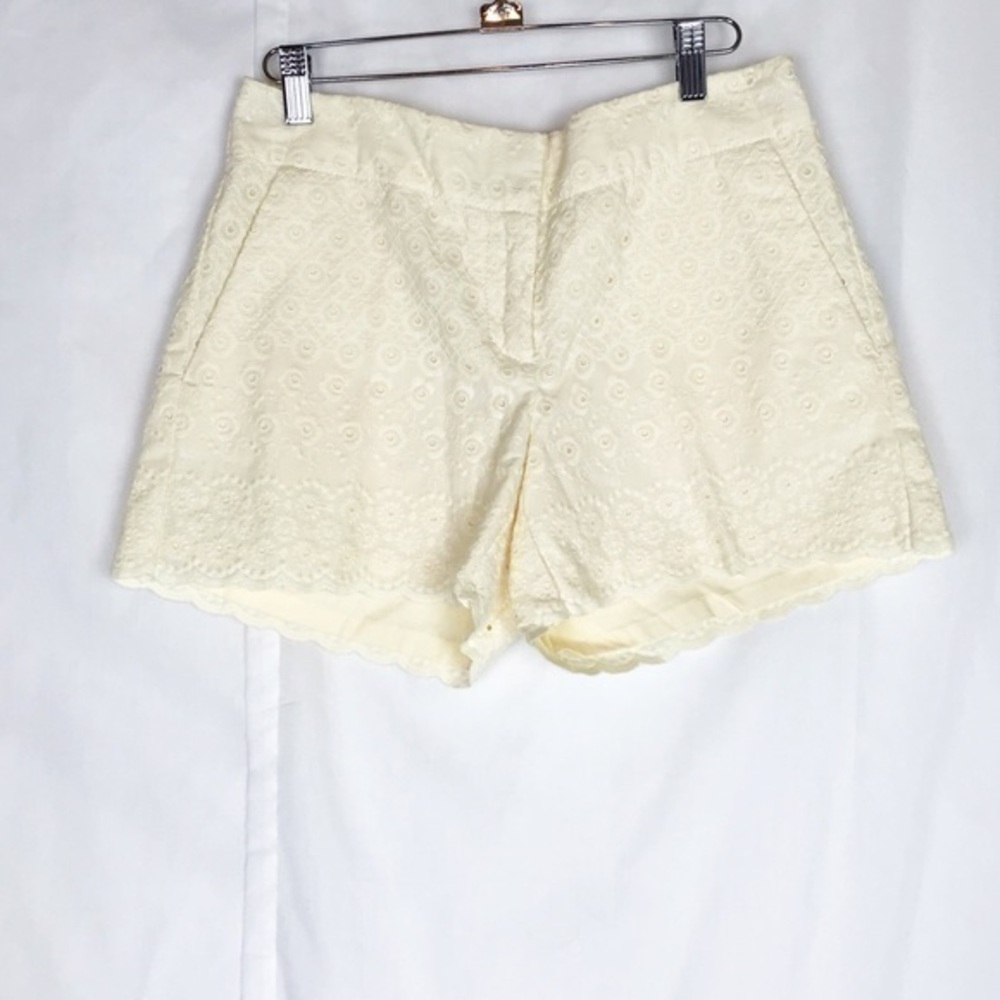 Loft yellow lace shorts